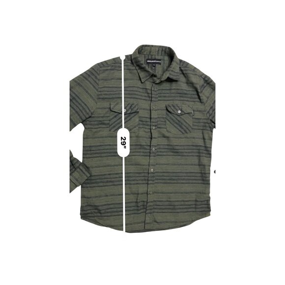 Molokai Surf Co. collared green & navy flannel unisex button down pockets Skater - Picture 7 of 7